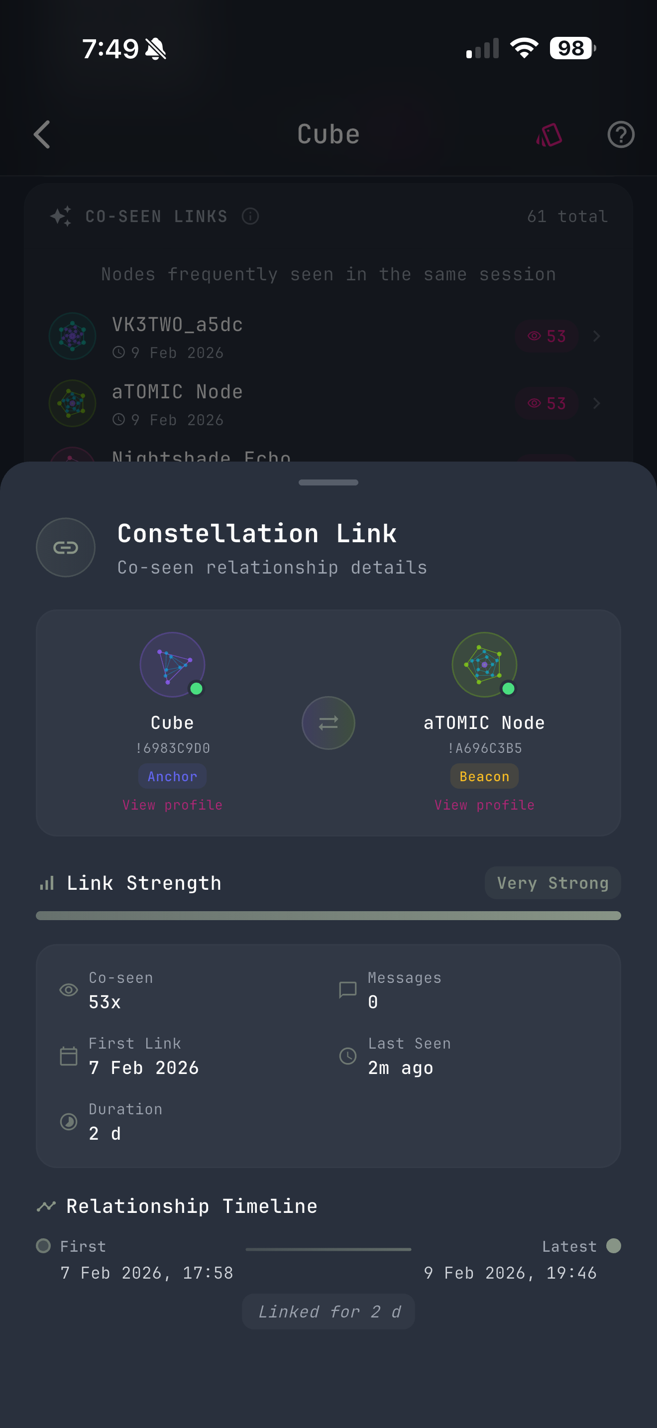 NodeDex constellation view
