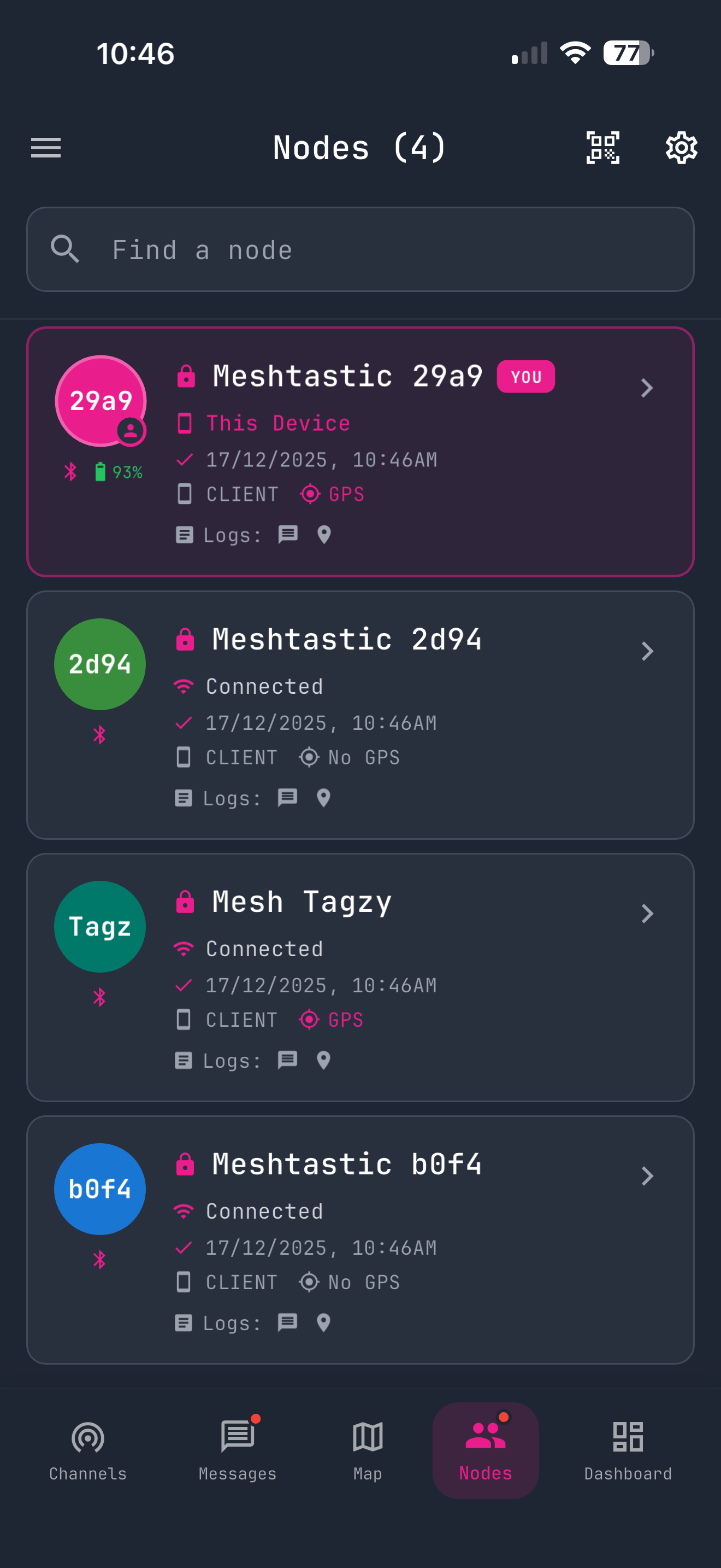 Socialmesh Node List